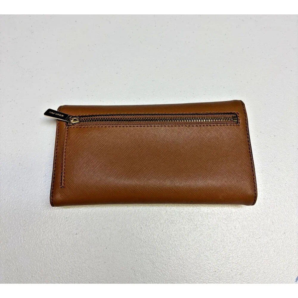 Michael Kors Jet Set Travel Tri Fold Leather Brown Wallet NWT